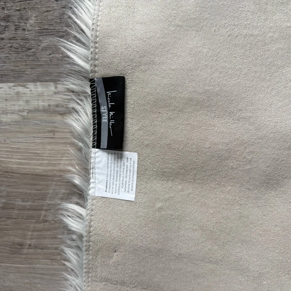 Nicole Miller Gray Faux Fur Decorative Accent Rug Set Of Two